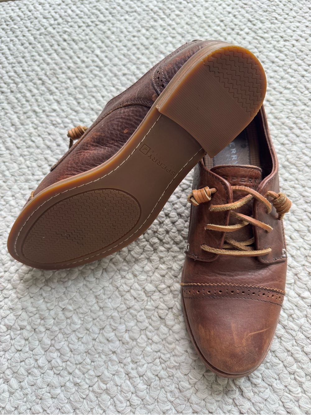 Sperry Oxford Brown Leather Shoes - Picture 6 of 7